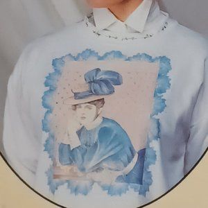 Vintage Iron on Full color Victorian lady